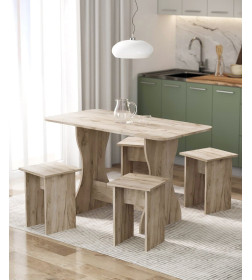 Обеденная группа для кухни "Остин" СН-130 ДСПдуб крафт серый