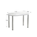 Стол обеденный СН-105.02 (1170х750)Оникс голубой