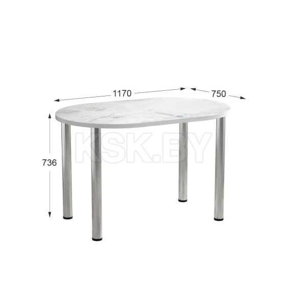 Стол обеденный СН-105.02 (1170х750)Оникс голубой