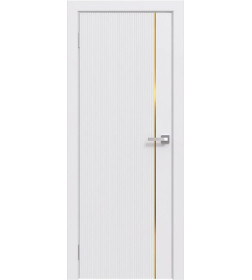 Дверное полотно "Line" 5 ,2000х600х38мм,Белый,золотой молдинг