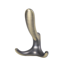 Крючок мебельный трехрожковый Roma античная латунь матовая