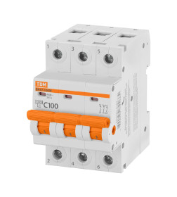 Выключатель автоматический ВА47-100М 3Р 100А 10кА х-ка C TDM SQ0207-0107