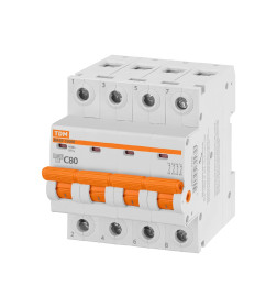 Выключатель автоматический ВА47-100М 4Р 80А 10кА х-ка C TDM SQ0207-0109