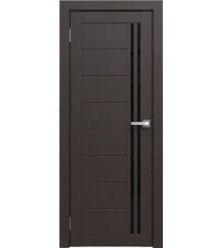 Дверное полотно Амати 26 600х2000, Экошпон,Венге,стекло черное