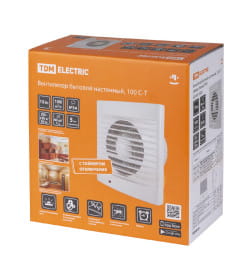 Вентилятор бытовой настенный 100 С-Т, таймер (белый) TDM SQ1807-2001