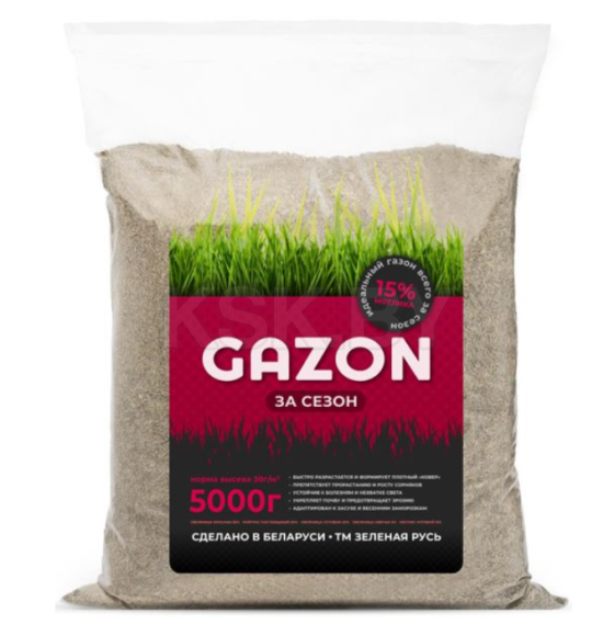 Семена газонной травы Зеленая Русь Газон за сезон 5 кг 