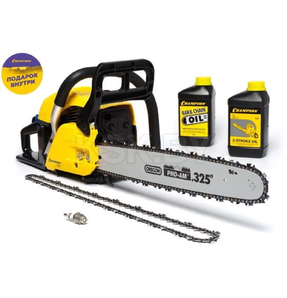 Бензопила цепная Champion A254-18 + подарочный набор (A254-18) 