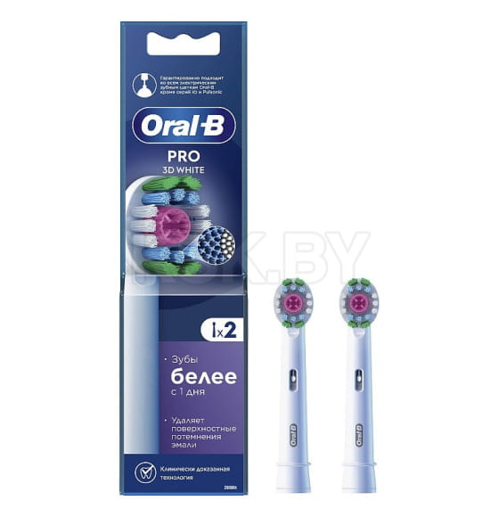 Сменная насадка для электрической зубной щетки Oral-B PRO 3D White (2шт) (8581) 