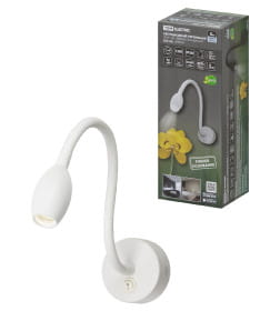 Спот на гибком основании СГС-02, 3 Вт, COB, 270 лм, 4000 К, IP20, "Эрика", с выключателем, белый, TDM SQ0358-0382