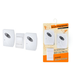 Звонок беспроводной на батарейках (2 звонка) TDM народный ЗББ-Н-21/1-32М SQ1901-0104