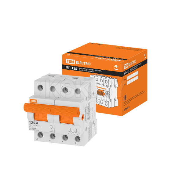 Переключатель модульный трехпозиционный МП-125 2P 125А TDM SQ0224-0045 (SQ0224-0045) 