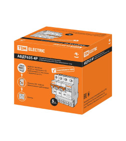 Автоматический выключатель дифференциального тока 63S 4P(3P+N) C40 100мА 6кА тип АС TDM SQ0202-0046