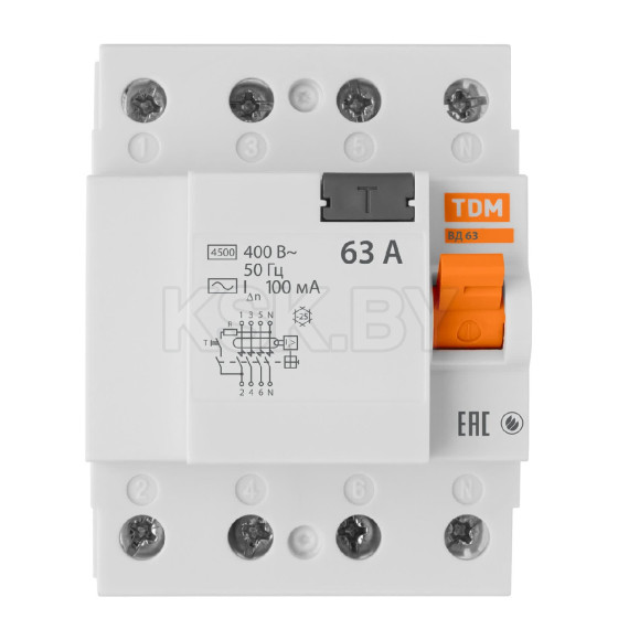 Устройство защитного отключения УЗО ВД63 4Р 63А 100мА (электронное) TDM SQ0220-0035 (SQ0220-0035) 