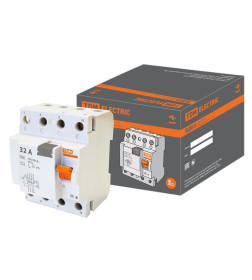 Устройство защитного отключения УЗО ВД63 4Р 32А 30мА (электронное) TDM SQ0220-0008