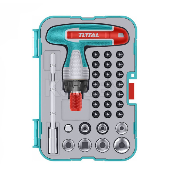 Отвертка Т-образная с набором бит и головок (31 предмет) TOTAL TACSD30316 (TACSD30316) 