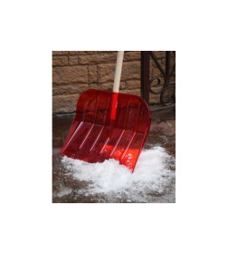 Лопата снеговая поликарбонатная №1 450x390 мм с черенком 32 мм Агростройлидер СНЕГ-02.01/компбезV