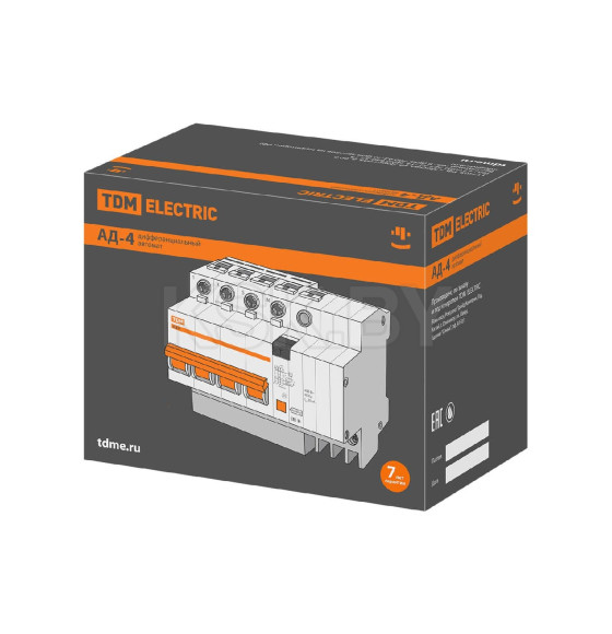 Дифференциальный автомат АД-4 4Р, C63, 30мА, 4,5кА, тип АС, TDM SQ0221-0010 (SQ0221-0010) 