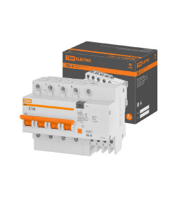 Дифференциальный автомат АД-4 4Р, C16, 30мА, 4,5кА, тип АС, TDM SQ0221-0006