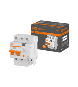 Дифференциальный автомат АД-2 2Р, C63, 30мА, 4,5кА, тип АС, TDM SQ0221-0005