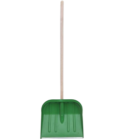 Лопата снеговая пластиковая №6 460x400 мм цветная с алюминиевой планкой и черенком 32 мм Агростройлидер СНЕГ-01.34/компбезV