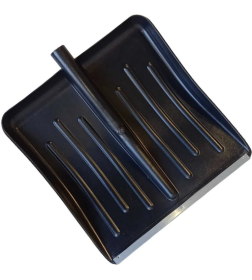 Лопата снеговая пластиковая №1 430x435 мм с оцинкованной планкой и черенком 32 мм Агростройлидер СНЕГ-01.01/компбезV