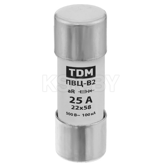 Плавкая вставка ПВЦ-B2 22х58 aR (быстродействующая) 25А TDM SQ0729-0056 (SQ0729-0056) 