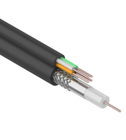 Кабель для видеонаблюдения ККСВ-П + 4х0.5 мм 100 м (черный) REXANT 01-4022
