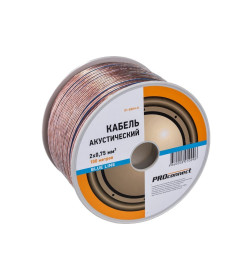 Кабель акустический 2х0.75 мм2 прозрачный BLUELINE (100 м) PROCONNECT 01-6204-6