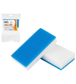 Губки меламиновые  двухслойныя, с прослойкой из поролона, Рыжий кот 11,5*6*2,3 см MSp-03