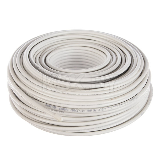 Кабель коаксиальный RG-6U, 75 Ом, CCS/Al/Al, 48%, бухта 100 м, белый PROconnect 01-2205 (01-2205) 