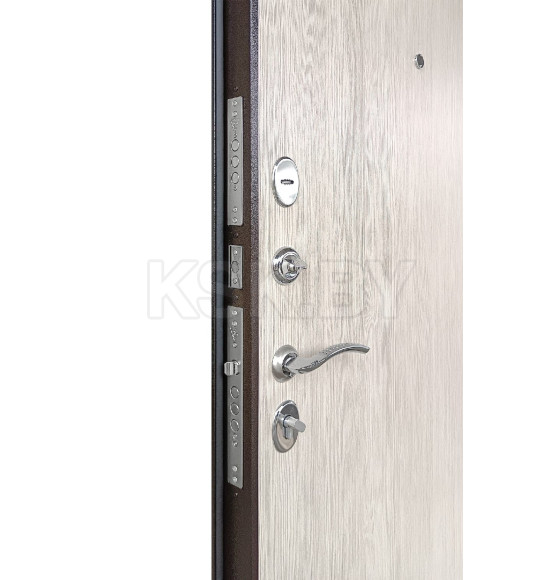 Дверь входная "Марс 3" Дуб беленый (левая)  860х2050 мм