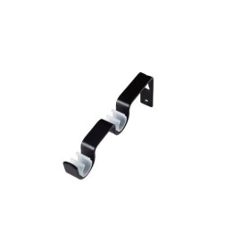 Держатель двойной Лайт 25мм+19мм, ЧЕРНЫЙ МАТОВЫЙ (комплектация)