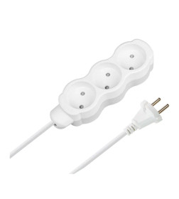 Удлинитель 3 гнезда, 10 м, б/з, с з/ш, ПВС 2х1,0 мм2, 10 А, 250 В, 2400 Вт TDM "Люкс" SQ1303-4005