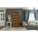 Дверное полотно Вега 5 ЧО Темный орех 2000х800х40мм (массив сосны) УЦЕНКА