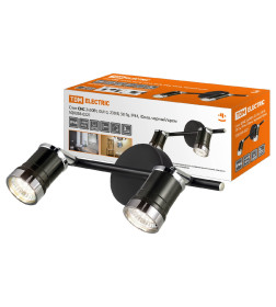 Спот СНС 2х50Вт, GU10, 230 В, 50 Гц, IP44, Юкка, черный/хром TDM SQ0358-0221