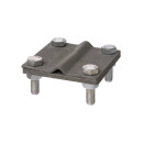 Зажим соединительный 4-х болтовой с контактной пластиной полоса-прут, полоса 40х4 - прут Ø6-10 мм TDM SQ2401-0038 (SQ2401-0038) 