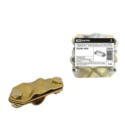 Зажим диагональный латунный 2-х болтовой ЗДЛ14 стержень D14  - полоса 40х4/пруток 25-95 мм2 TDM SQ2401-0020