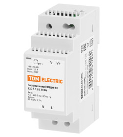 Блок питания HDR30-12, 220 В, 12 В, 30 Вт (на DIN-рейку) TDM SQ0752-0002