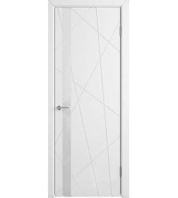 Дверь межкомнатная K5 ДО белая эмаль,стекло белый Lacobel 2000х900х38мм