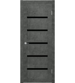 Дверное полотно ST8 Бетон темный,стекло черный лак  2000х800х35мм УЦЕНКА