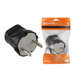 Вилка б/з черная 6А 250В TDM SQ1806-0002