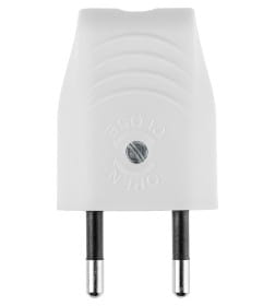 Вилка б/з белая 10А 250В (евровилка CEE 7/16) прямой вывод проводника TDM SQ1806-0089