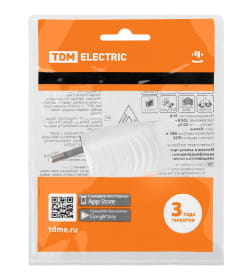 Вилка б/з белая 10А 250В (евровилка CEE 7/16) прямой вывод проводника TDM SQ1806-0089