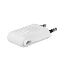 Вилка б/з белая 10А 250В (евровилка CEE 7/16) угловой вывод проводника TDM SQ1806-0090