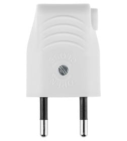 Вилка б/з белая 10А 250В (евровилка CEE 7/16) угловой вывод проводника TDM SQ1806-0090