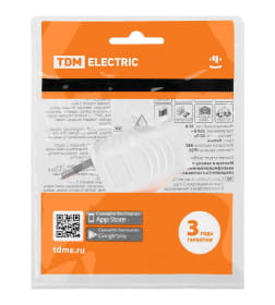 Вилка б/з белая 10А 250В (евровилка CEE 7/16) угловой вывод проводника TDM SQ1806-0090