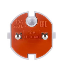 Вилка б/з белая с красной вставкой 10А 250В TDM SQ1806-0209