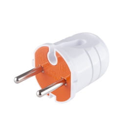 Вилка б/з белая с красной вставкой 10А 250В TDM SQ1806-0209