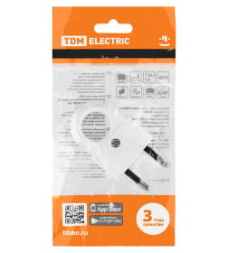 Вилка б/з с кольцом белая 10А 250В (евровилка CEE 7/16) TDM SQ1806-0189