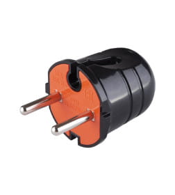 Вилка б/з черная с красной вставкой 10А 250В TDM SQ1806-0210